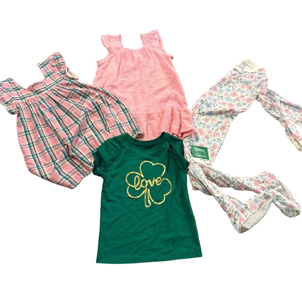 Girls 4T Clothing Lot 4 Pc ATUN Carter's St Patrick's Day Romper Shirt Pajamas